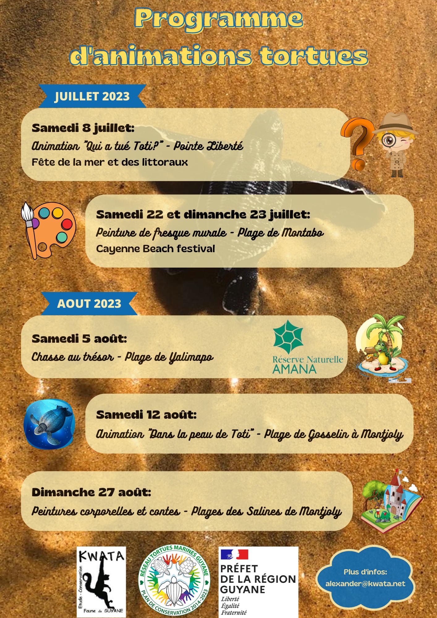 Programme d'animations tortues Kwata